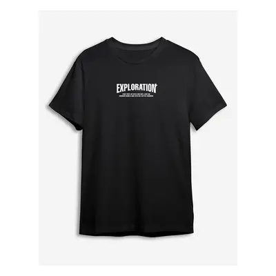 Trendyol Black Text Printed Regular/Normal Cut T-shirt