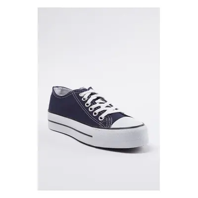 Trendyol Navy Blue Lace-Up High Sole Women's Sneakers