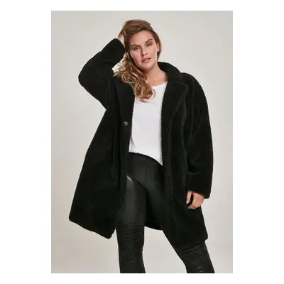 Dámský oversized Sherpa Coat černý