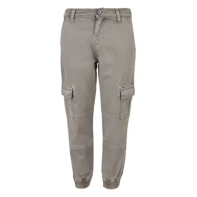 Boys Washed Cargo Twill Jogging Kalhoty šedé