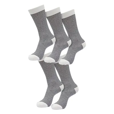 Ponožky Fine Stripe 5-Pack bílé/černé