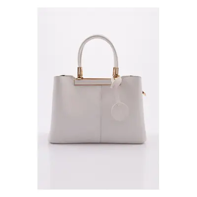 DGN E56 Women's Classic Bag with Metal Handle White