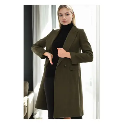 Z6672 DEWBERRY WOMEN'S COAT-KHAKI-1