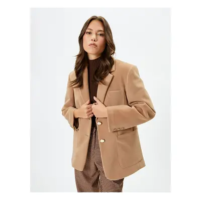 Koton Blazer Jacket Buttoned Pocket Detailed