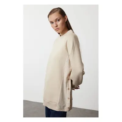 Trendyol Stone Oversize Shirt Detailed Tunic