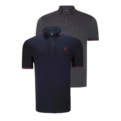 DOUBLE SET T8586 DEWBERRY MEN'S T-SHIRT-NAVY - ANTHRACITE