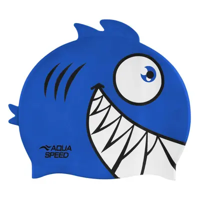 AQUA SPEED Kids's Swimming Cap ZOO Pirana Navy Blue