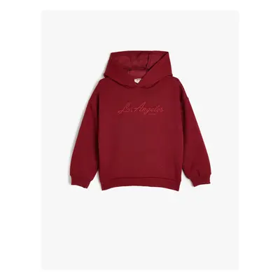 Koton Hooded Sweatshirt Printed Long Sleeve Three Thread