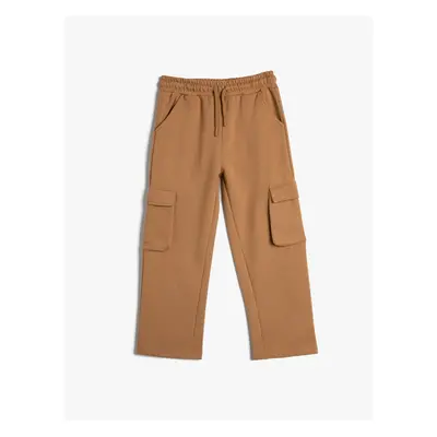 Koton Basic Cargo Sweatpants with Flap Pocket Detail and Tie Waist