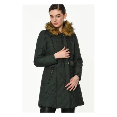 Z6430 DEWBERRY LADIES' COAT-GREEN