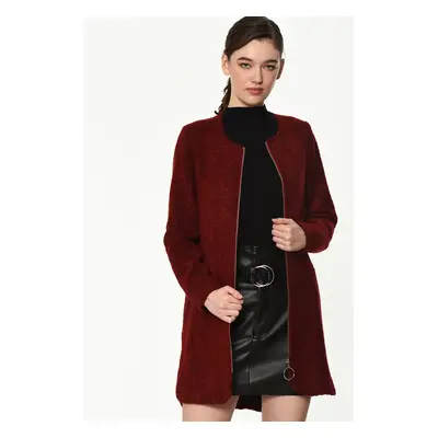 Z6603 DEWBERRY LADIES' COAT-BURGUNDY