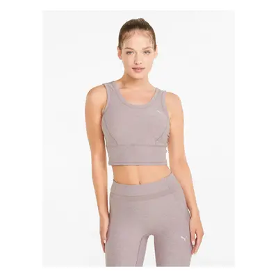 Světle fialové dámské sportovní cropped tílko Puma Studio Yogini - Dámské