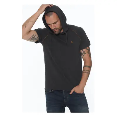 T8570 DEWBERRY HOODED MEN'S T-SHIRT-ANTHRACITE