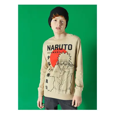 LC Waikiki Crew Neck Naruto Printed Long Sleeve Boys T-Shirt