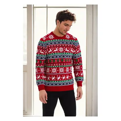 82363 Dewberry Christmas Mens Sweater-RED-1