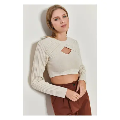 Bianco Lucci Women's Knitwear Undershirt Crop Set