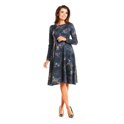 Awama Woman's Dress A250 Navy Blue