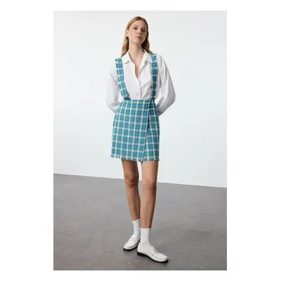 Trendyol Blue Plaid / Checkered Woven Dress