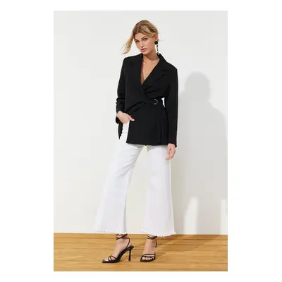 Trendyol Black Woven Accessory Detail Regular Blazer Jacket