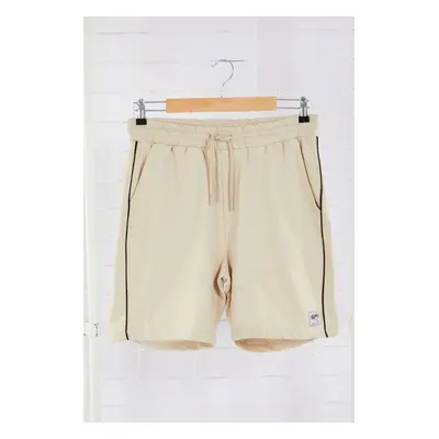 Trendyol Stone Men's Regular Cut More Sustainable 100% Cotton Shorts with Contrast Piping Detail