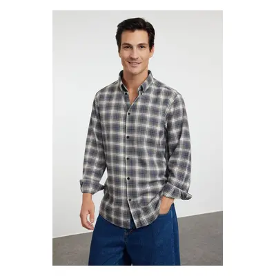 Trendyol Indigo Regular Fit Plaid Patterned Unisex Lumberjack Flannel Shirt