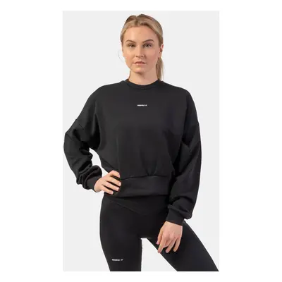 Dámská mikina Nebbia Loose Fit Sweatshirt "Feeling Good" black XS/S