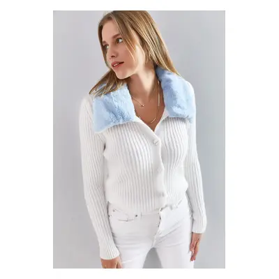 Bianco Lucci Dámský límec Furry Soft Koverwear Cardigan