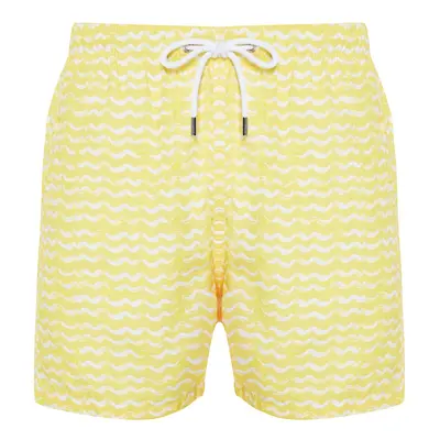 Trendyol Yellow Standard Size Geometric Print Swim Shorts