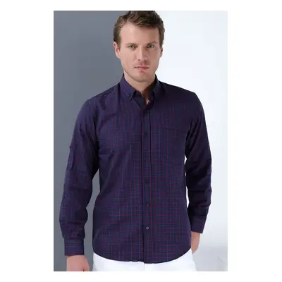 G667 DEWBERRY MEN'S SHIRT-NAVY-BURGUNDY