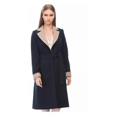 Z6510 DEWBERRY WOMEN'S COAT-NAVY BLUE