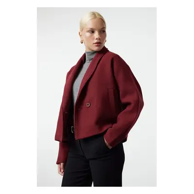 Trendyol Claret Red Regular Woolen Coat