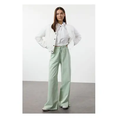 Trendyol Mint Wide Leg Thin Knitted Sweatpants