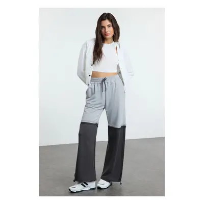 Trendyol Multicolored Color Blocked Loose Jogger Thick Knitted Sweatpants