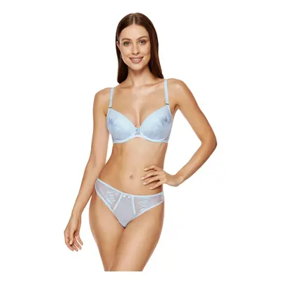 Gorteks Mable thong with embroidery blue