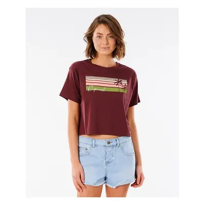 Tričko Rip Curl TALLOWS CROP TEE Maroon