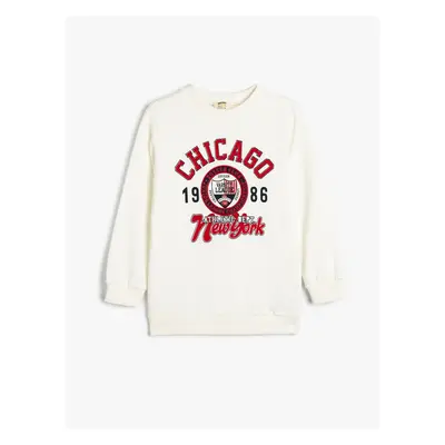 Koton Raised Long Sleeve City Printed Sweatshirt