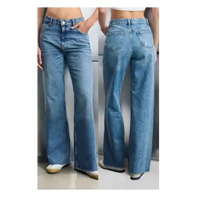 Trendyol Blue High Waist Wide Leg Jeans