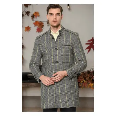 PLT8391 DEWBERRY MEN'S COAT-PLAID GREY