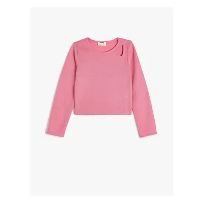 Koton Blouse Long Sleeve Round Neck Window Detailed