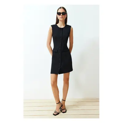 Trendyol Black Pocket Detailed Mini Woven Jacket Dress