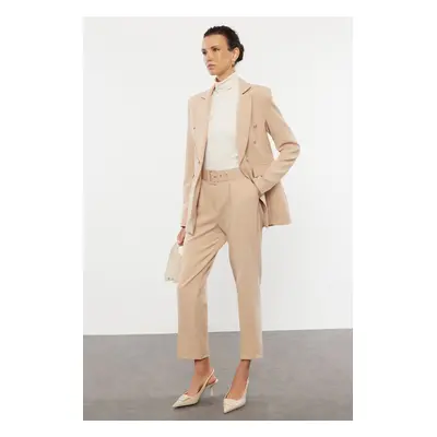 Trendyol Beige Woven Trouser-Blazer Jacket Set