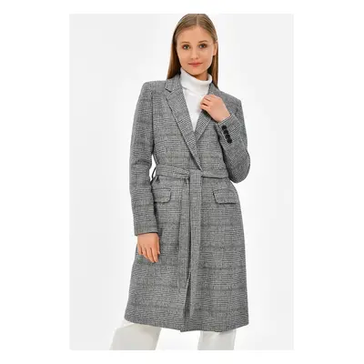 Z6629 DEWBERRY WOMEN'S COAT-KHAKI-BLACK