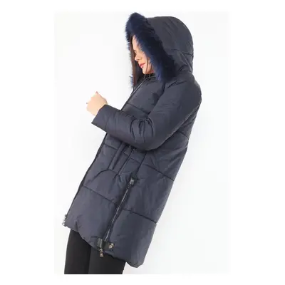 Z6668 DEWBERRY WOMEN'S COAT-NAVY BLUE