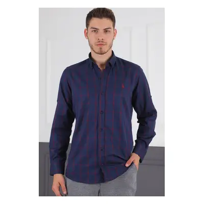 G719 DEWBERRY MEN'S SHIRT-NAVY-BURGUNDY