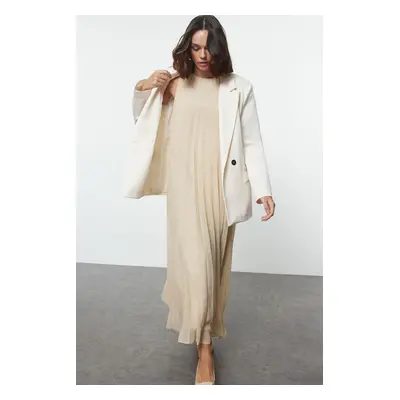 Trendyol Beige Pleated Woven Underwear Dress