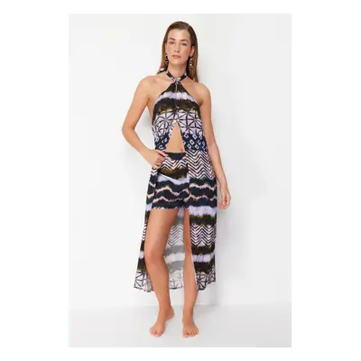 Trendyol Abstract Patterned Woven Kimono Shorts Set