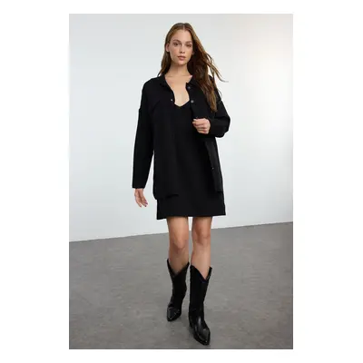 Trendyol Black Mini Knitwear Basic Dress