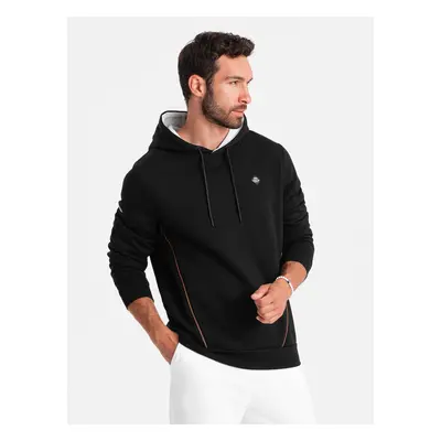 Ombre Men's hoodie with zippered pocket - black