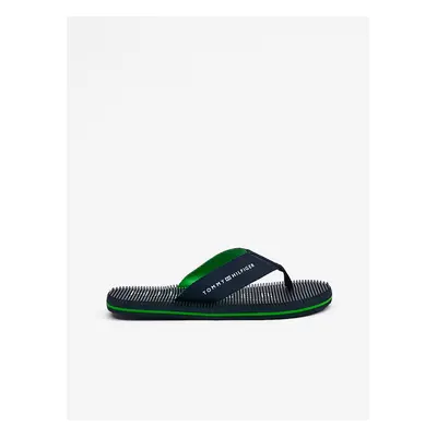 Tmavě modré pánské žabky Tommy Hilfiger Massage Footbed - Pánské