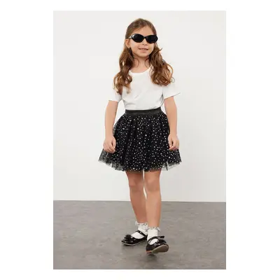 Trendyol Black Girl Star Pattern Tutu Mini Skirt